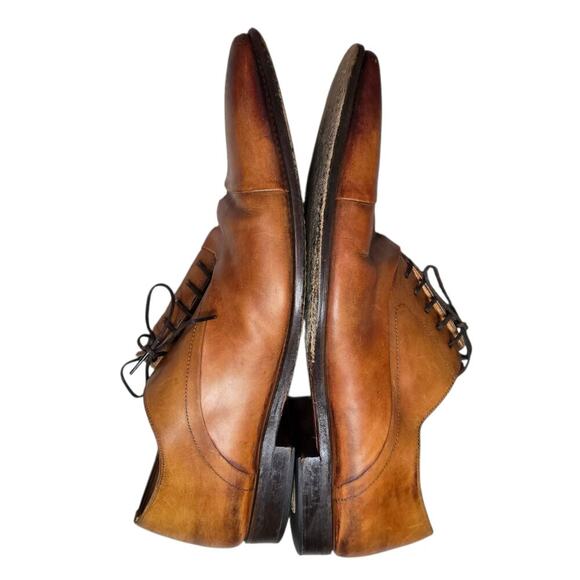 Magnanni Saffron Cuero 15959 Cap Toe Leather Dress Oxford Cigar Brown Sz 12 M
